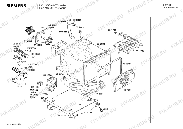 Взрыв-схема плиты (духовки) Siemens HL66121SC - Схема узла 04