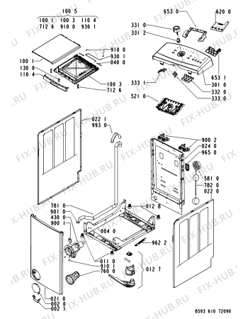 Схема №1 AWE 6109 с изображением Микромодуль для стиралки Whirlpool 480111102334