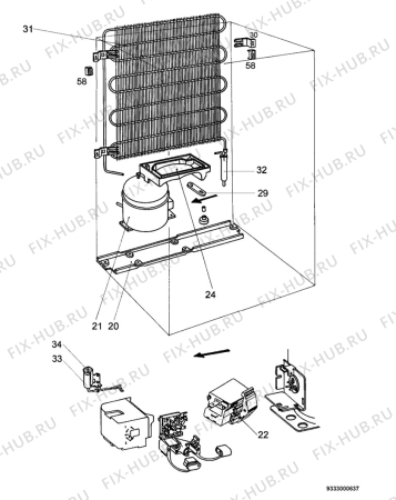 Взрыв-схема холодильника Hanseatic COOLER160 335.808 - Схема узла Cooling system 017