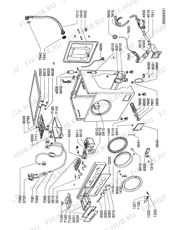 Схема №1 AWG 327/3 с изображением Запчасть для стиральной машины Whirlpool 481925998227
