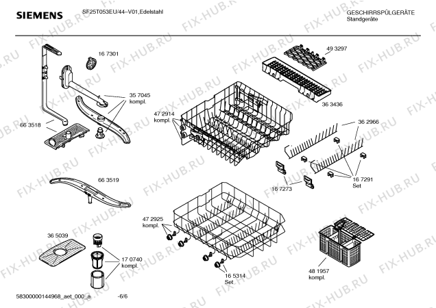 Схема №2 SF25T053EU с изображением Инструкция по эксплуатации для посудомойки Siemens 00696948