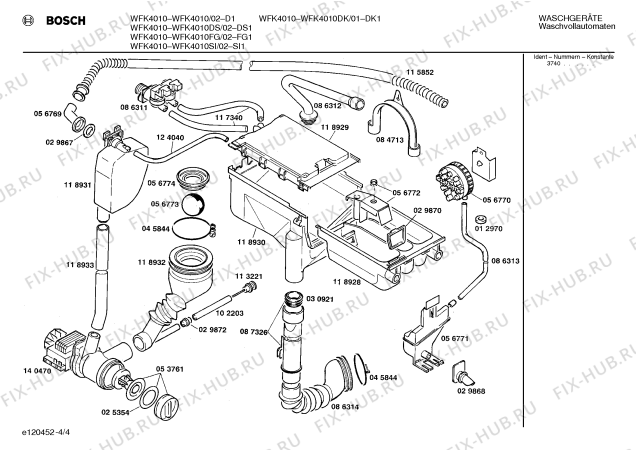 Взрыв-схема стиральной машины Bosch WFK4010DK WFK4010 - Схема узла 04