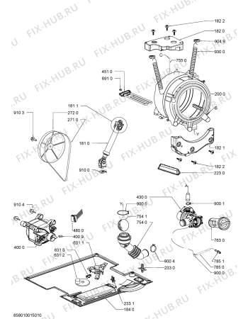 Схема №1 AWC610 (F091348) с изображением Инструкция по обслуживанию для стиралки Indesit C00364831