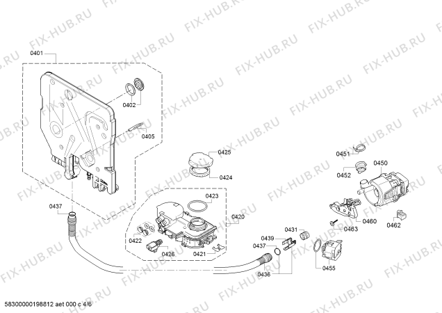 Взрыв-схема посудомоечной машины Bosch SKS50E32EU - Схема узла 04