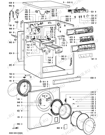 Схема №1 WAE 8575/1-D с изображением Обшивка для стиралки Whirlpool 481245212731