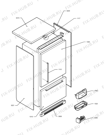 Взрыв-схема холодильника Kitchen Aid KRBC - 9025 I - Схема узла