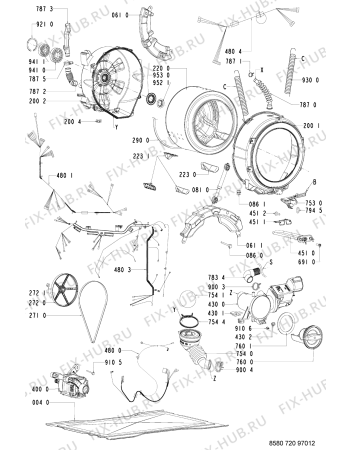Схема №1 720 GT/CR с изображением Рукоятка для стиральной машины Whirlpool 481249818719
