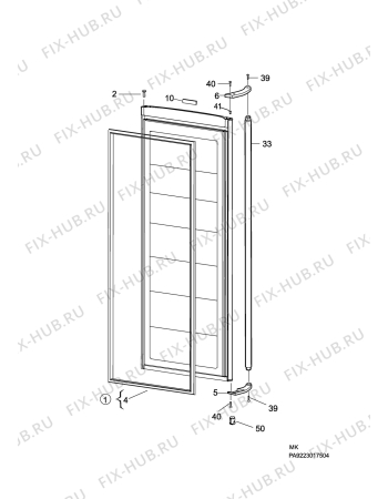 Схема №1 QT3660K с изображением Дверь для холодильника Aeg 2983990991
