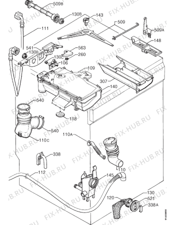 Взрыв-схема стиральной машины Zanussi LINCOLN EW1200W - Схема узла Hydraulic System 272