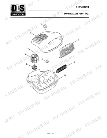 Схема №1 TAZ  Termoventilatore с изображением Корпусная деталь для электрообогревателя DELONGHI 5314006700