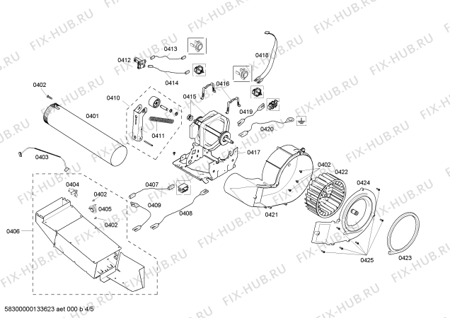 Взрыв-схема сушильной машины Bosch WTMC533SCN Nexxt 500 plus Series - Схема узла 04