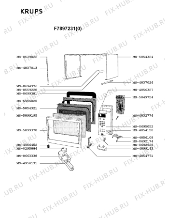 Взрыв-схема микроволновой печи Krups F7897231(0) - Схема узла IP002341.8P2