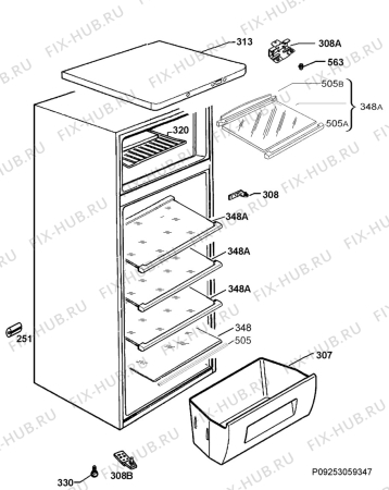 Взрыв-схема холодильника Rex Electrolux RJ2301AOW2 - Схема узла Housing 001