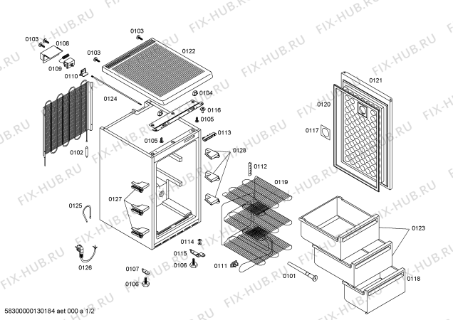 Схема №1 KSV4401NE cooler с изображением Упаковка для холодильной камеры Bosch 00461301