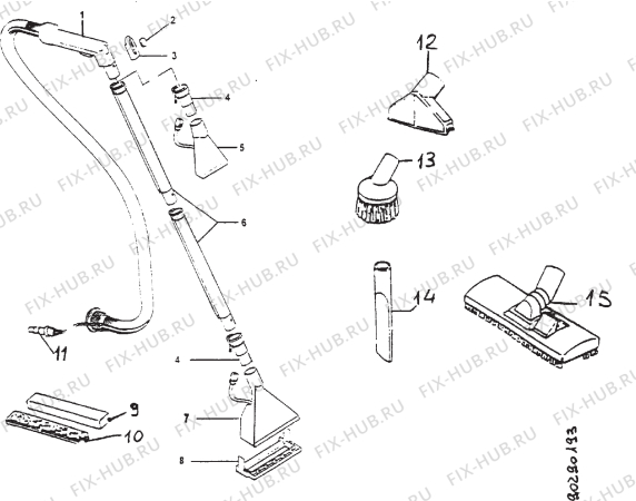 Взрыв-схема пылесоса Tornado TURBOJET PLUS - Схема узла Section 2