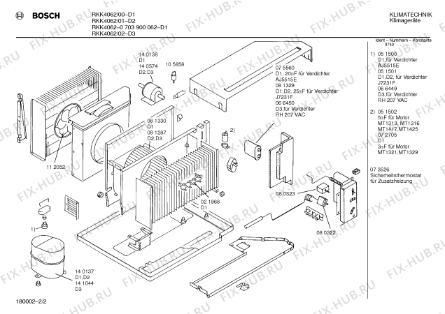 Взрыв-схема кондиционера Bosch 0703900062 RKK4062 - Схема узла 02