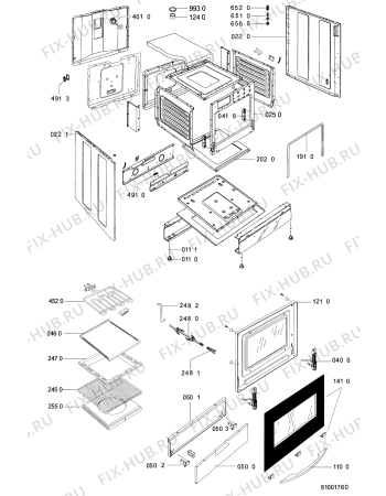 Схема №1 ACM 825 WH с изображением Панель для плиты (духовки) Whirlpool 481245319815