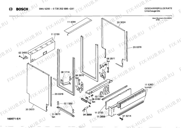 Взрыв-схема посудомоечной машины Bosch 0730202686 SMU5200 - Схема узла 04