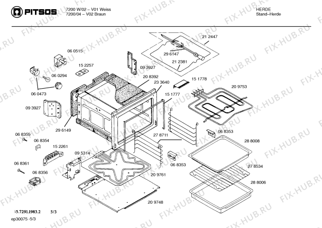 Схема №1 7200 с изображением Ручка управления духовкой для духового шкафа Bosch 00165634