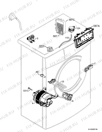 Взрыв-схема стиральной машины Zanussi ZWS2121 - Схема узла Electrical equipment 268