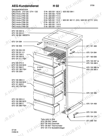 Взрыв-схема холодильника Aeg ARC2766 GS - Схема узла Housing 001