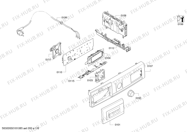 Схема №1 WT46Y709EE IQ800 SelfCleaning Condenser с изображением Модуль управления, запрограммированный для электросушки Siemens 00633094