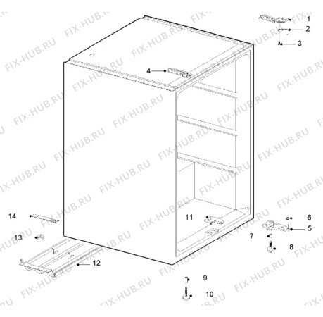 Взрыв-схема холодильника Electrolux EU6044T - Схема узла Cabinet + armatures