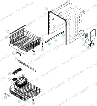 Взрыв-схема посудомоечной машины Asko D5424 IL   -Stainless (401555, DW90.1) - Схема узла 02
