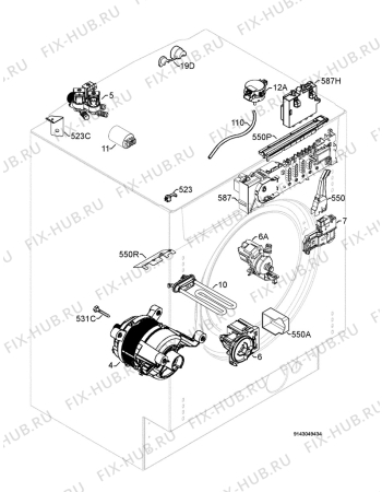 Взрыв-схема стиральной машины John Lewis JLBIWD1403 - Схема узла Electrical equipment 268