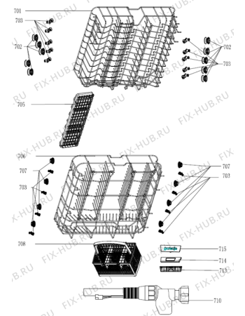 Взрыв-схема посудомоечной машины Gorenje GU62215W (498160, E5-GORENJE7#-BI) - Схема узла 07