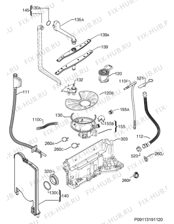 Взрыв-схема посудомоечной машины Zanussi ZDI26001XA - Схема узла Hydraulic System 272