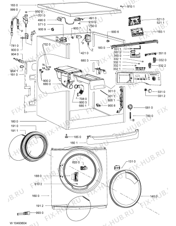 Схема №1 WA UNIQ 824 BW с изображением Декоративная панель для стиральной машины Whirlpool 481010413252