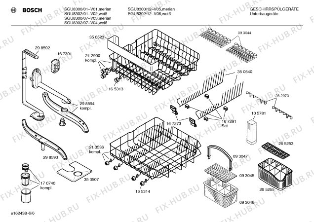 Взрыв-схема посудомоечной машины Bosch SGU8302 Exclusiv - Схема узла 06