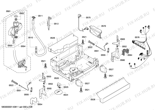 Взрыв-схема посудомоечной машины Bosch SMS57E08EU - Схема узла 05