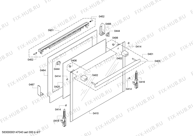 Схема №1 HCE748320S с изображением Защитный элемент для плиты (духовки) Bosch 00675353