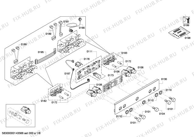 Схема №2 HEB78D720 с изображением Панель управления для духового шкафа Bosch 00706530