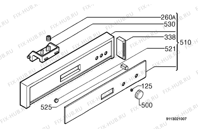 Взрыв-схема посудомоечной машины Elektra Bregenz GI2445W - Схема узла Command panel 037