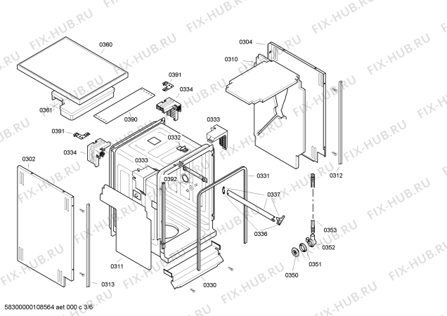 Взрыв-схема посудомоечной машины Bosch SRS53C02GB Classixx - Схема узла 03