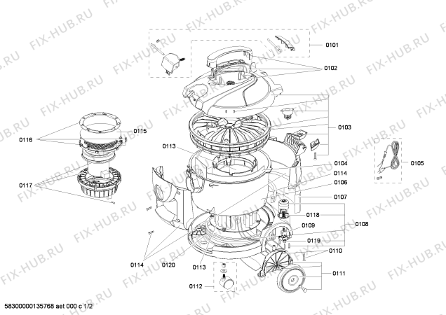 Схема №1 AP8100 professional 12 Litros с изображением Пылесборник для пылесоса для электропылесоса Bosch 00467883