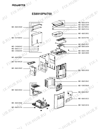 Схема №1 ES6910PE/70A с изображением Микромодуль для кофеварки (кофемашины) Rowenta MS-5945307