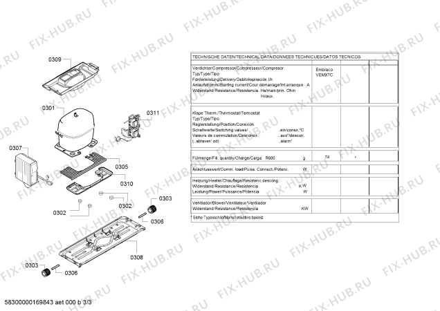 Взрыв-схема холодильника Siemens KG36EEI41 Extraklasse - Схема узла 03