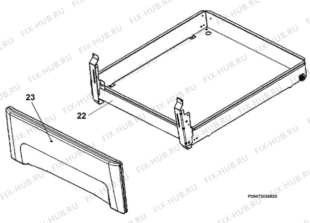 Взрыв-схема плиты (духовки) Electrolux EKC513505W - Схема узла Section 2