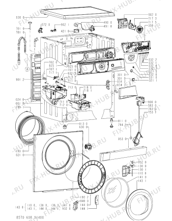 Схема №1 AWM 6080 с изображением Обшивка для стиральной машины Whirlpool 481245214703