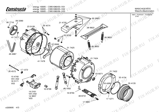 Схема №1 CW61080 Constructa energy с изображением Инструкция по эксплуатации для стиралки Bosch 00581397