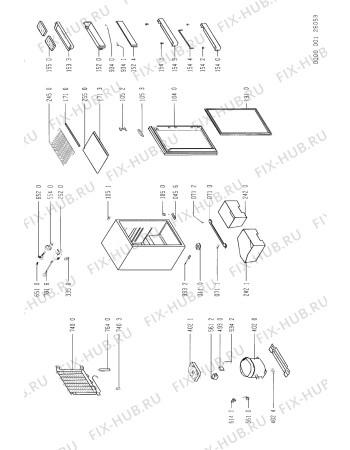 Схема №1 5405 G с изображением Втулка двери для холодильника Whirlpool 481953268696