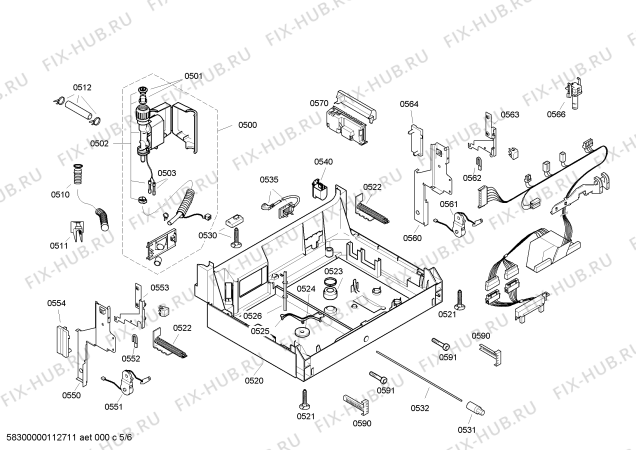 Взрыв-схема посудомоечной машины Bosch SHV09S13EU - Схема узла 05