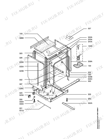 Взрыв-схема посудомоечной машины Aeg FAV40260IW - Схема узла Housing 001