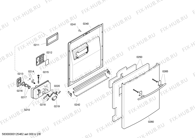 Схема №1 3VS953ID с изображением Передняя панель для посудомоечной машины Bosch 00662201