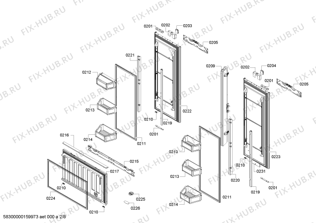 Схема №1 T36IT800NP с изображением Монтажный набор для холодильника Bosch 00741982