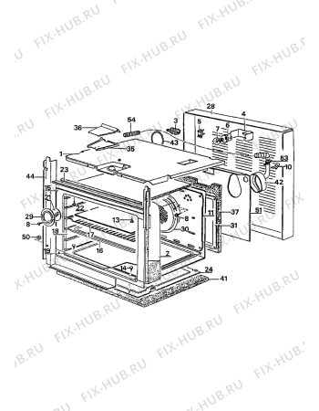 Взрыв-схема плиты (духовки) Electrolux CO1060W1 - Схема узла Oven equipment